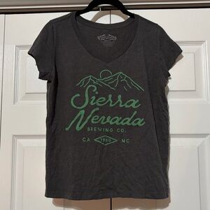Sierra Nevada Women's Gray and Green V-Neck Top